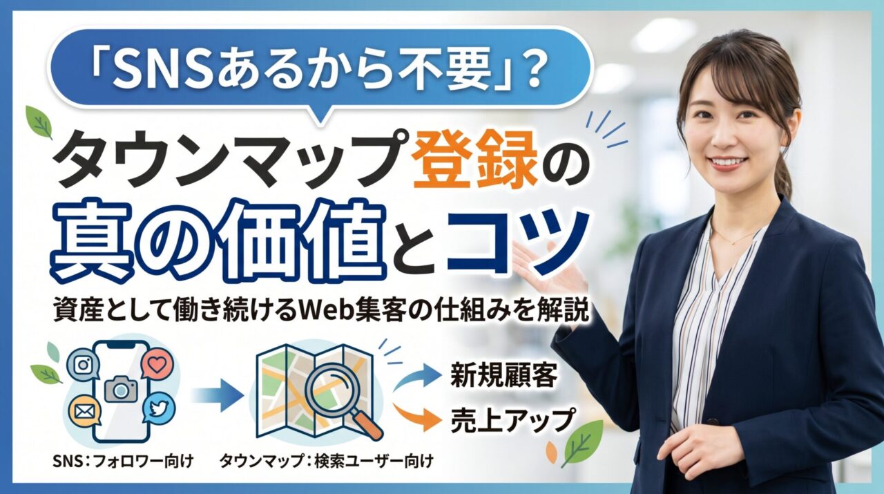 「SNSやホームページあるので、タウンマップに登録する必要ないのでは？」に対し、毎回こう答えている理由と活用のコツ