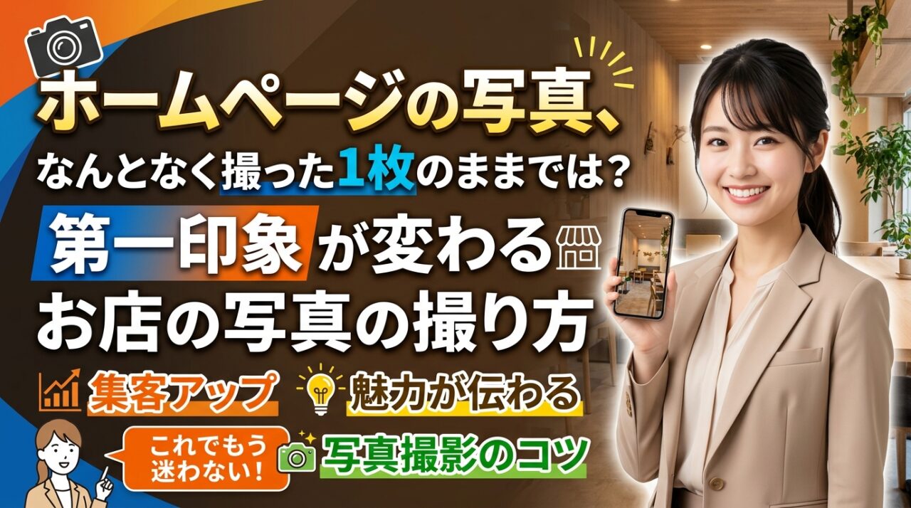 ホームページの写真、なんとなく撮った1枚のままでは？第一印象が変わるお店の写真の撮り方